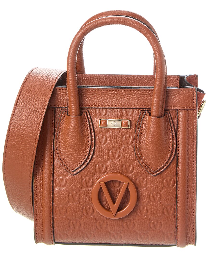 Shop Valentino By Mario Valentino Eva Monogram Leather Tote In Brown