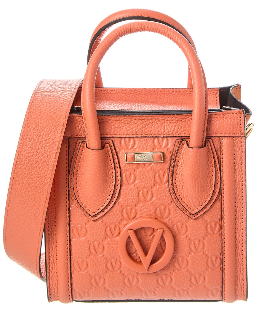 Shop Valentino By Mario Valentino Eva Monogram Leather Tote In Orange