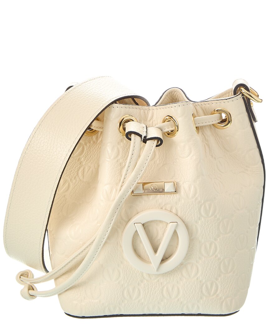 Valentino By Mario Valentino Jules Leather Bucket Bag In White