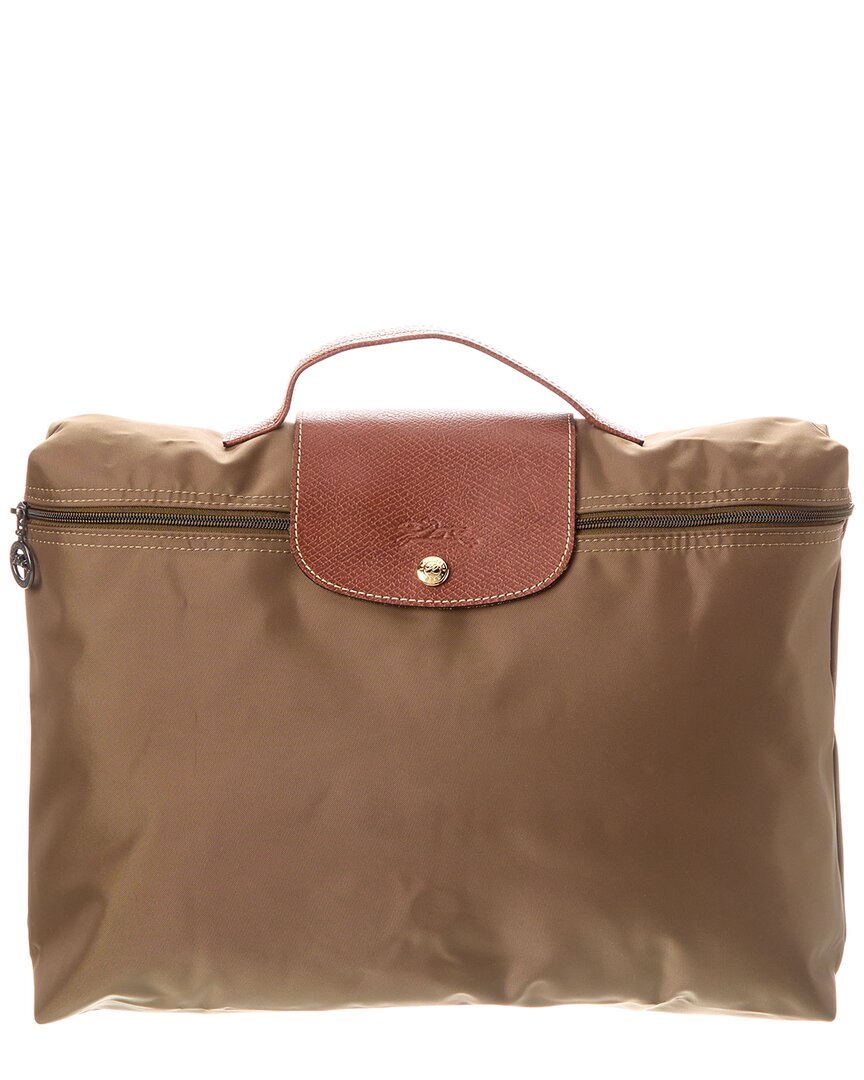 Longchamp Le Pliage Nylon Laptop Bag In Brown