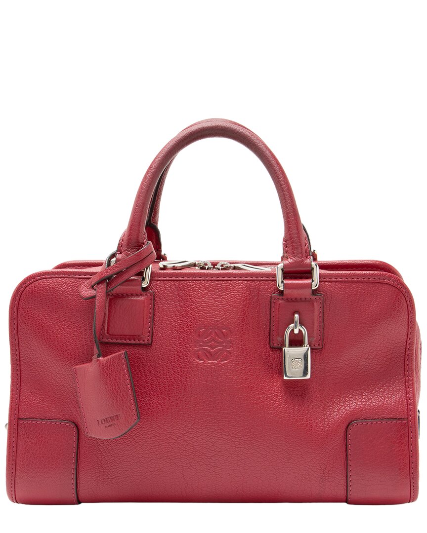 Loewe Red Leather Amazona 28 Satchel (authentic Pre-loved)