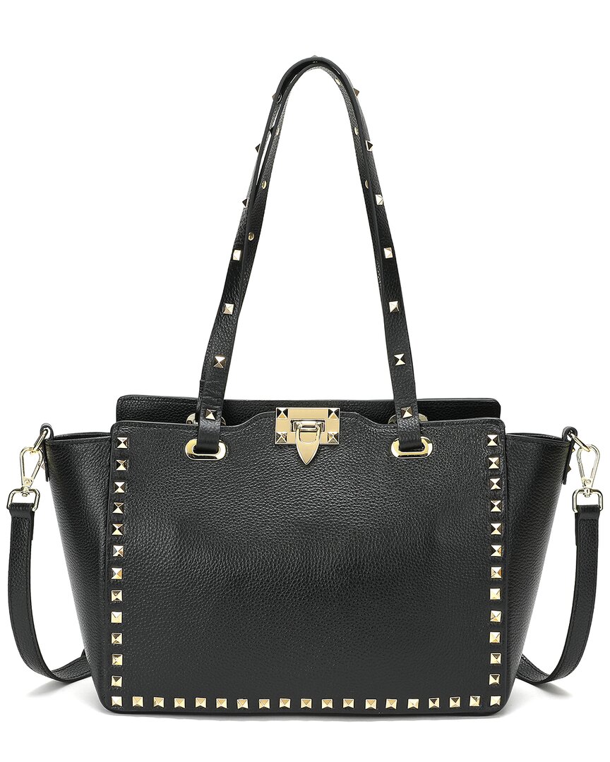 Shop Tiffany & Fred Paris Grained Leather Tote In Black