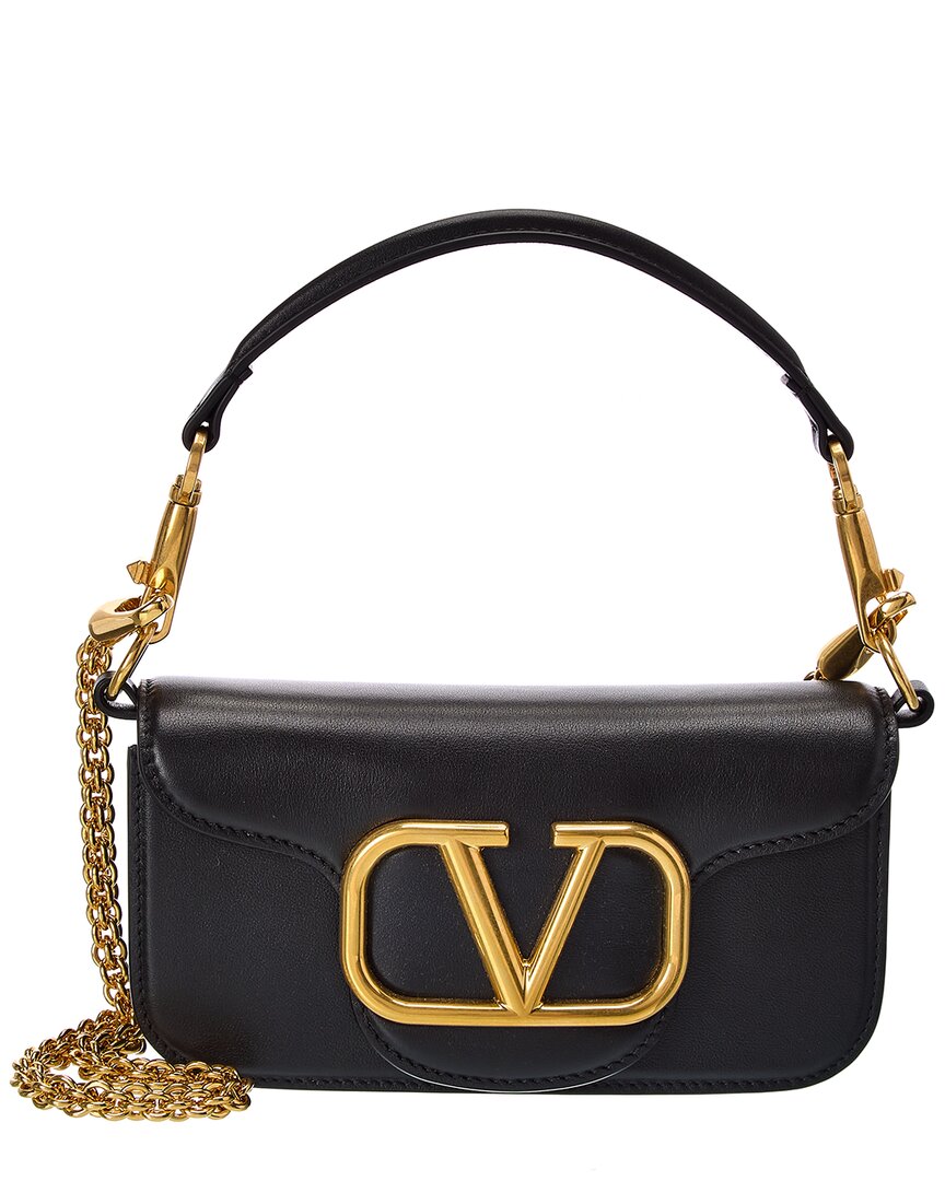 Valentino Garavani Valentino Vlogo Loco Small Leather Shoulder Bag In Black