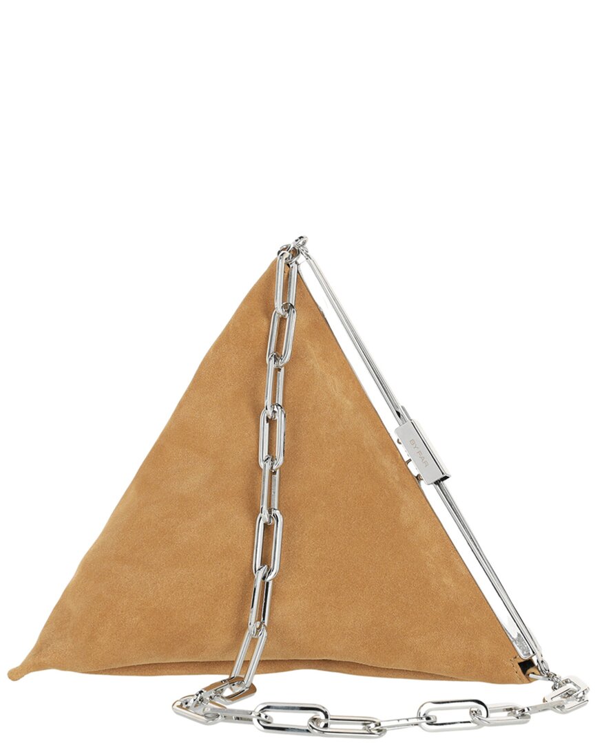 By Far Prisma Suede Shoulder Bag In Beige