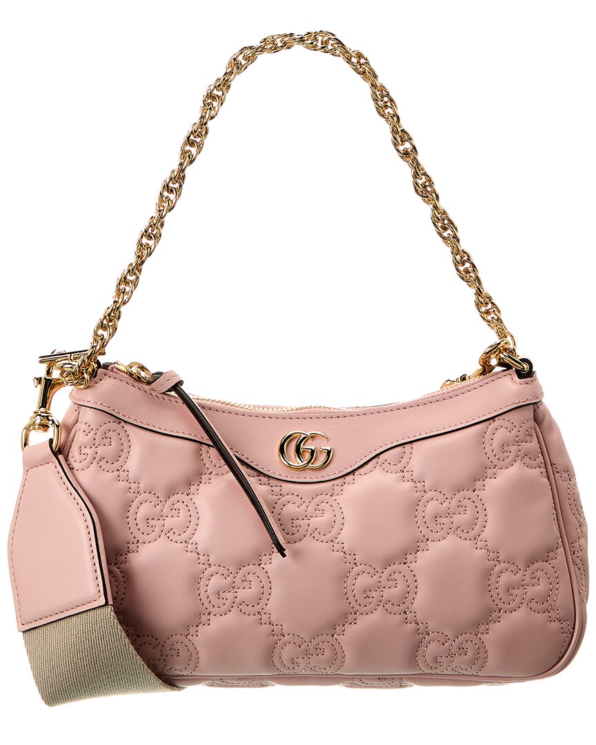 Shop Gucci Gg Matelasse Leather Shoulder Bag In Pink