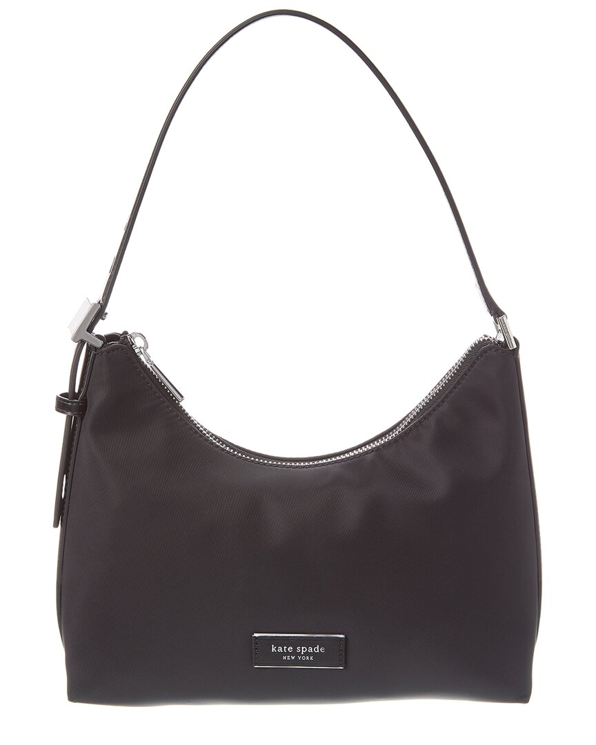 Kate Spade New York Sam Icon Small Nylon & Leather Shoulder Bag In Black
