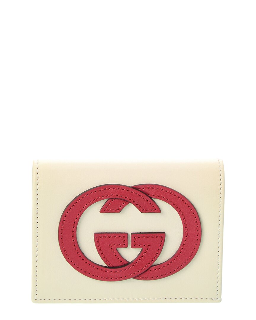 Shop Gucci Leather Wallet In White