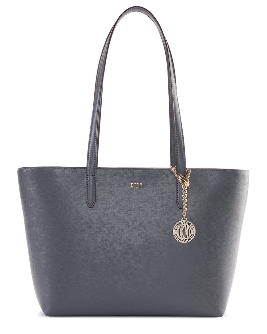 Dkny Bryant Park Medium Leather Tote In Gray