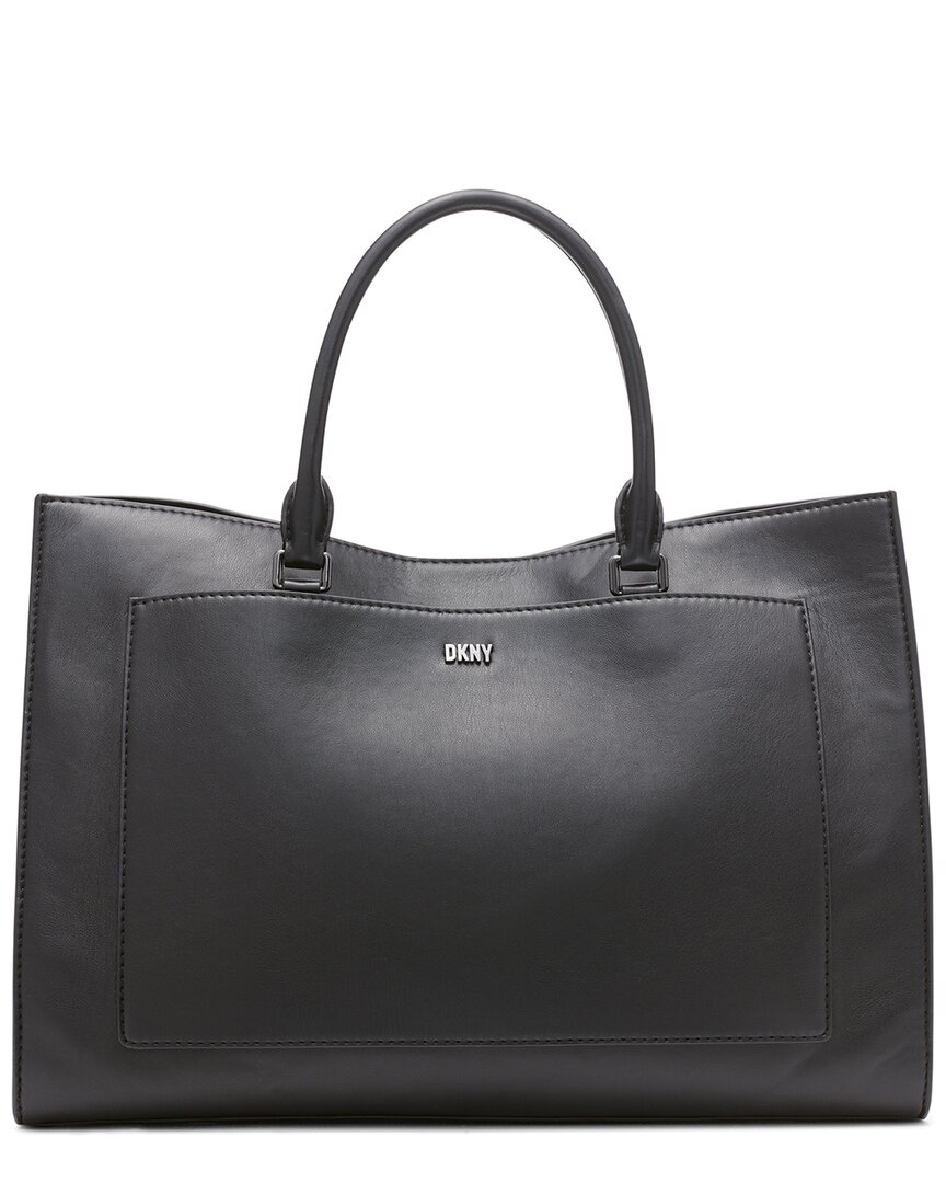 Dkny Millie Leather Tote In Black