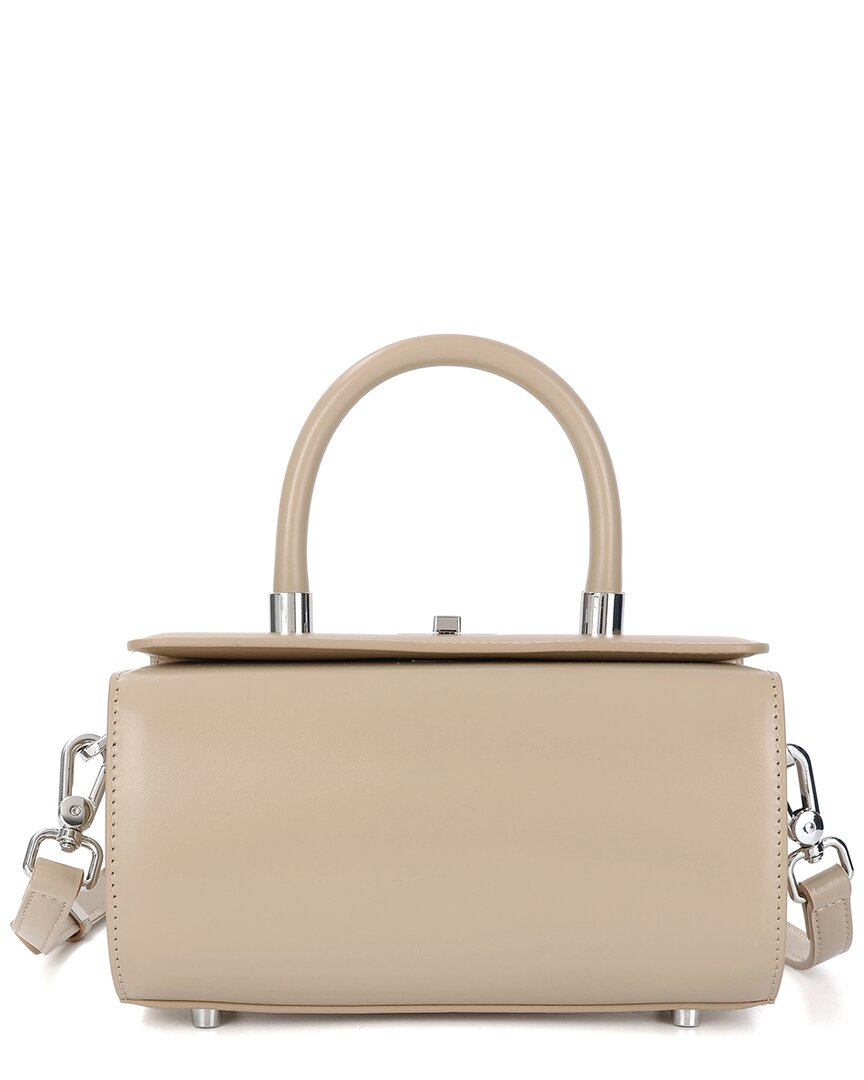 Tiffany & Fred Paris Calfskin Leather Rectangular Top-handle Bag In Sand