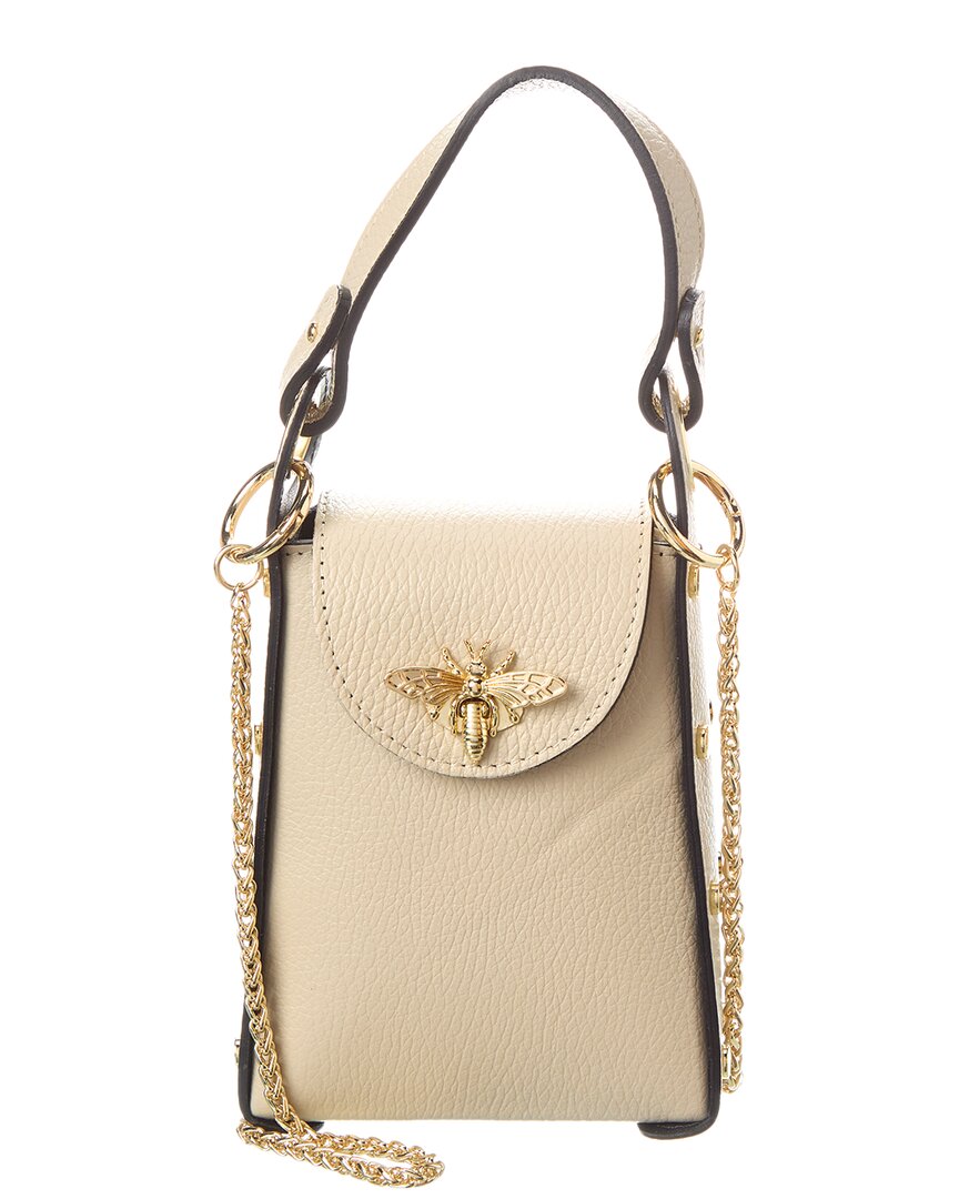 Persaman New York Anette Leather Mini Crossbody In Neutral