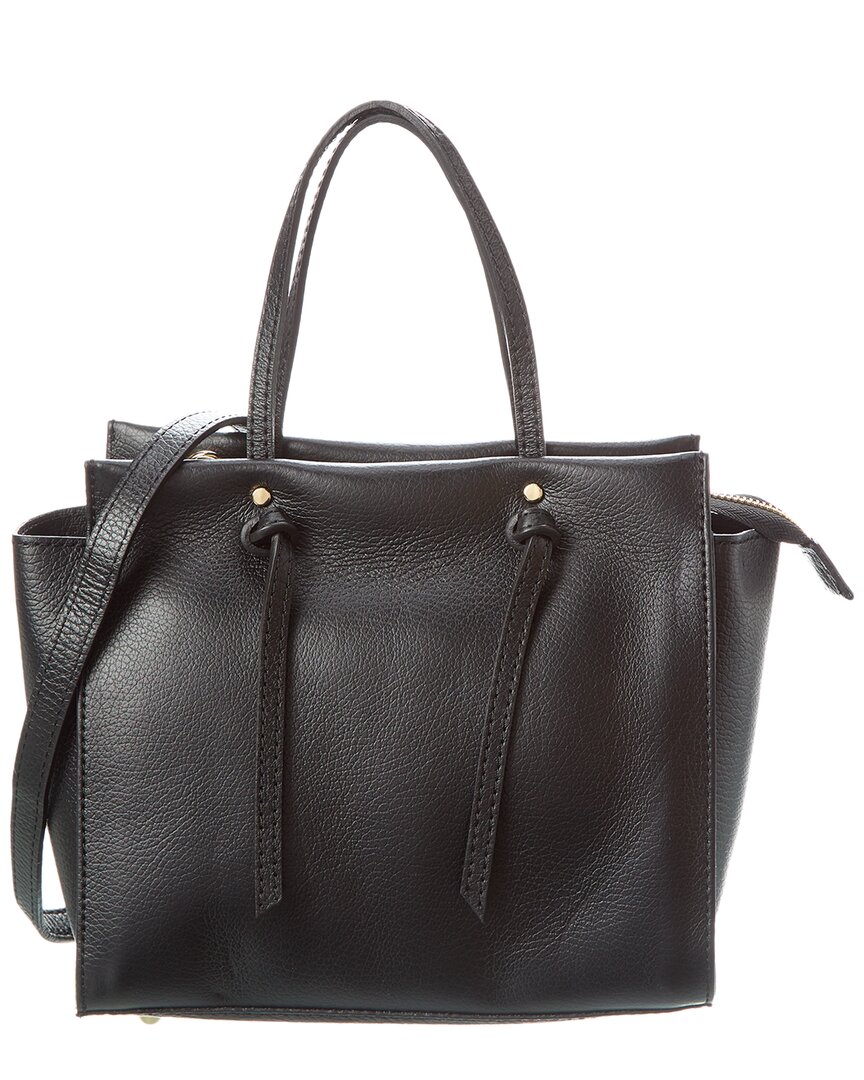 Persaman New York Agathe Leather Tote In Black