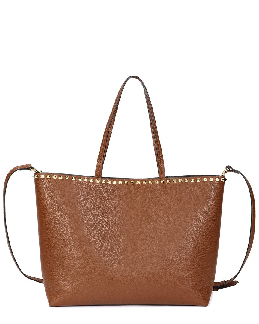 Tiffany & Fred Paris Top-grained Leather Tote In Burgundy