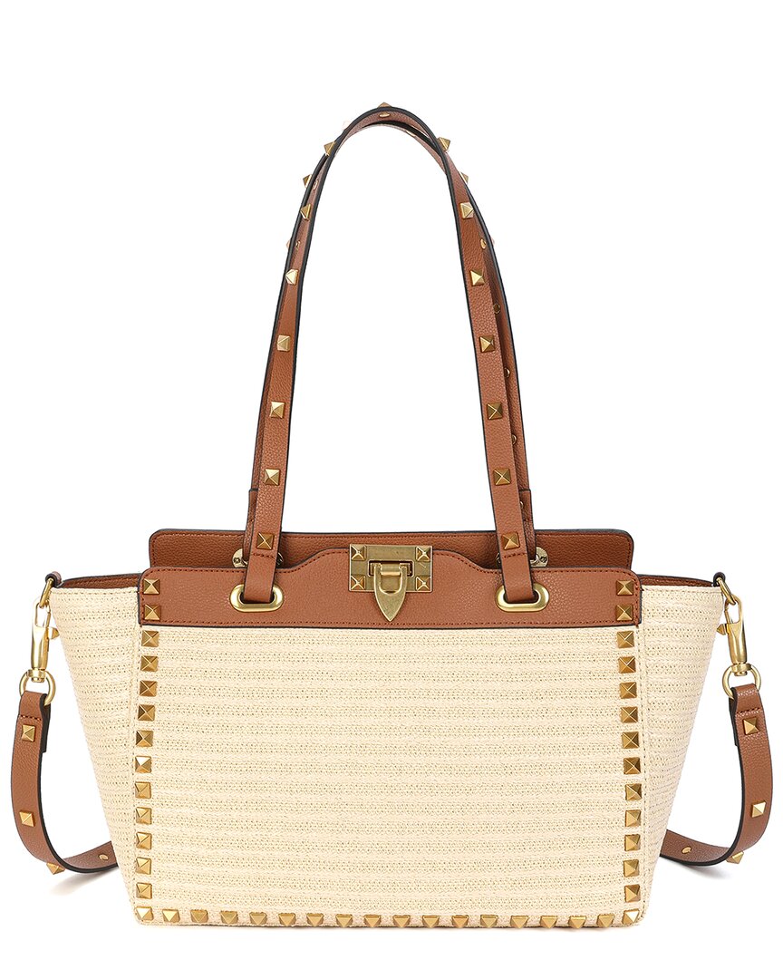 TIFFANY & FRED PARIS TIFFANY & FRED PARIS RAFFIA & LEATHER TOTE