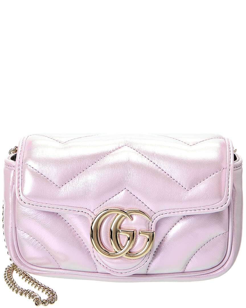 Gucci Gg Marmont Super Mini Matelasse Leather Shoulder Bag In Purple
