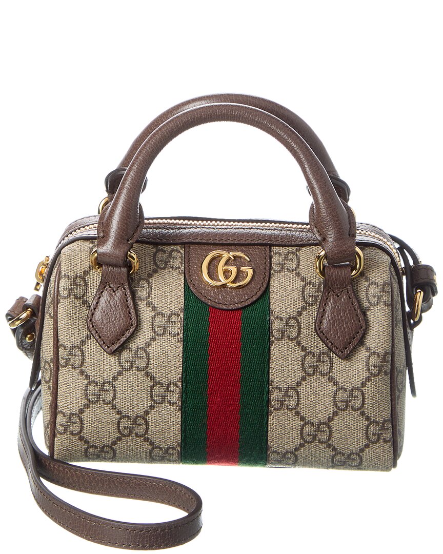 Gucci Ophidia Mini Gg Supreme Canvas & Leather Shoulder Bag