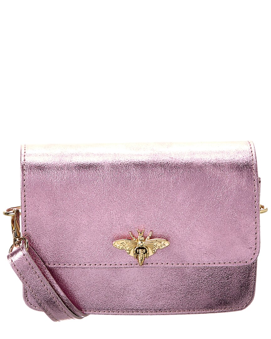 Persaman New York #1013 Leather Crossbody In Pink