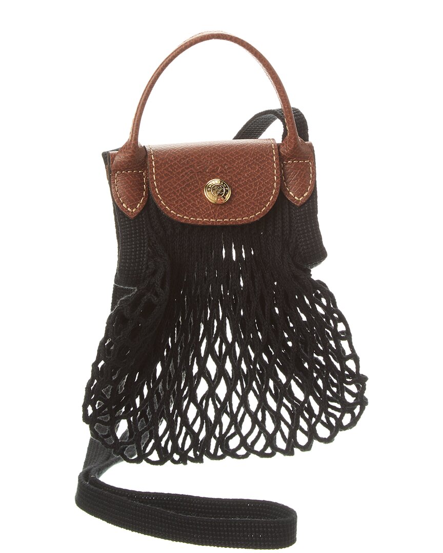 Longchamp Le Pliage Filet Xs Mesh Bag In Black