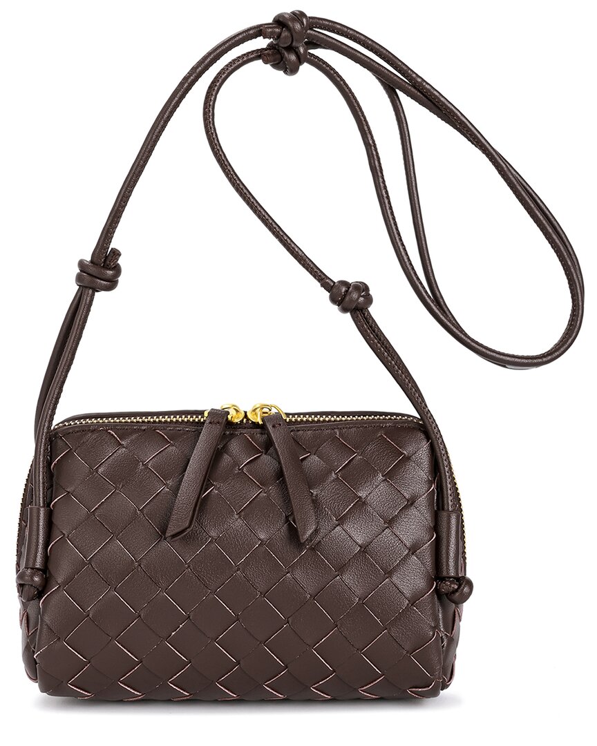 Tiffany & Fred Paris Hand-woven Leather Crossbody