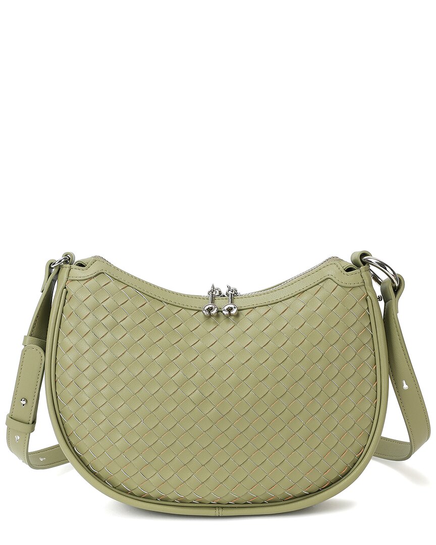 Shop Tiffany & Fred Paris Woven Leather Hobo Bag In Green