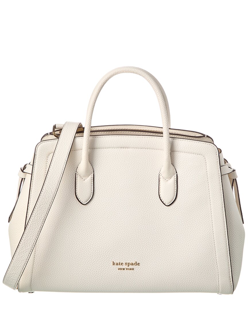 Kate Spade New York Knott Large Leather Satchel In White