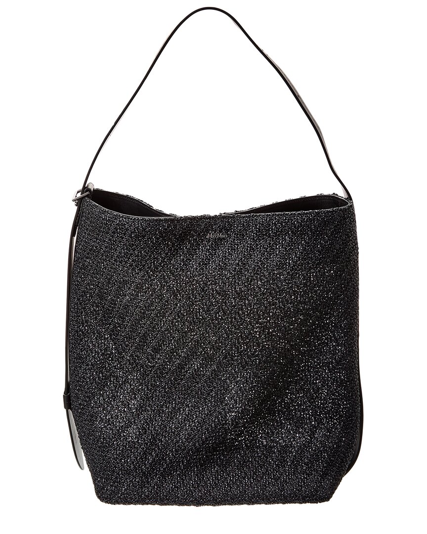 Max Mara Archetipo Medium Leather-trim Tote In Black