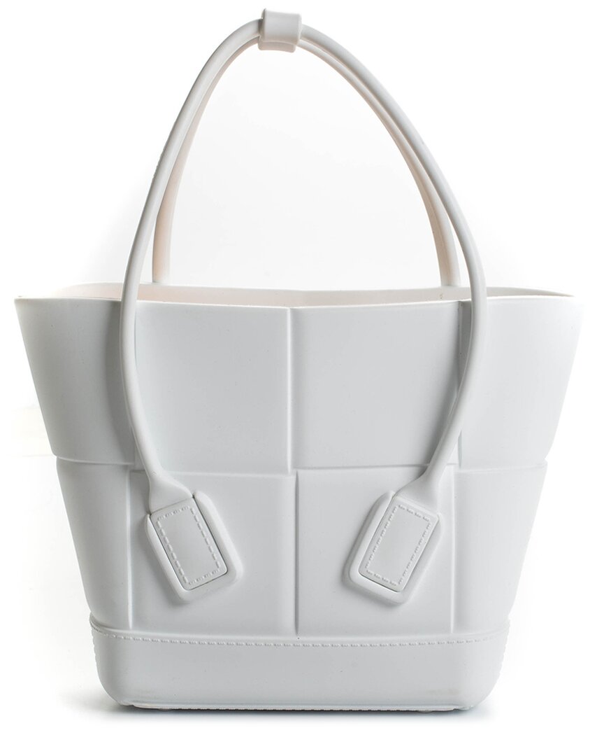 Bottega Veneta White Rubber Arco Mini Tote (authentic )