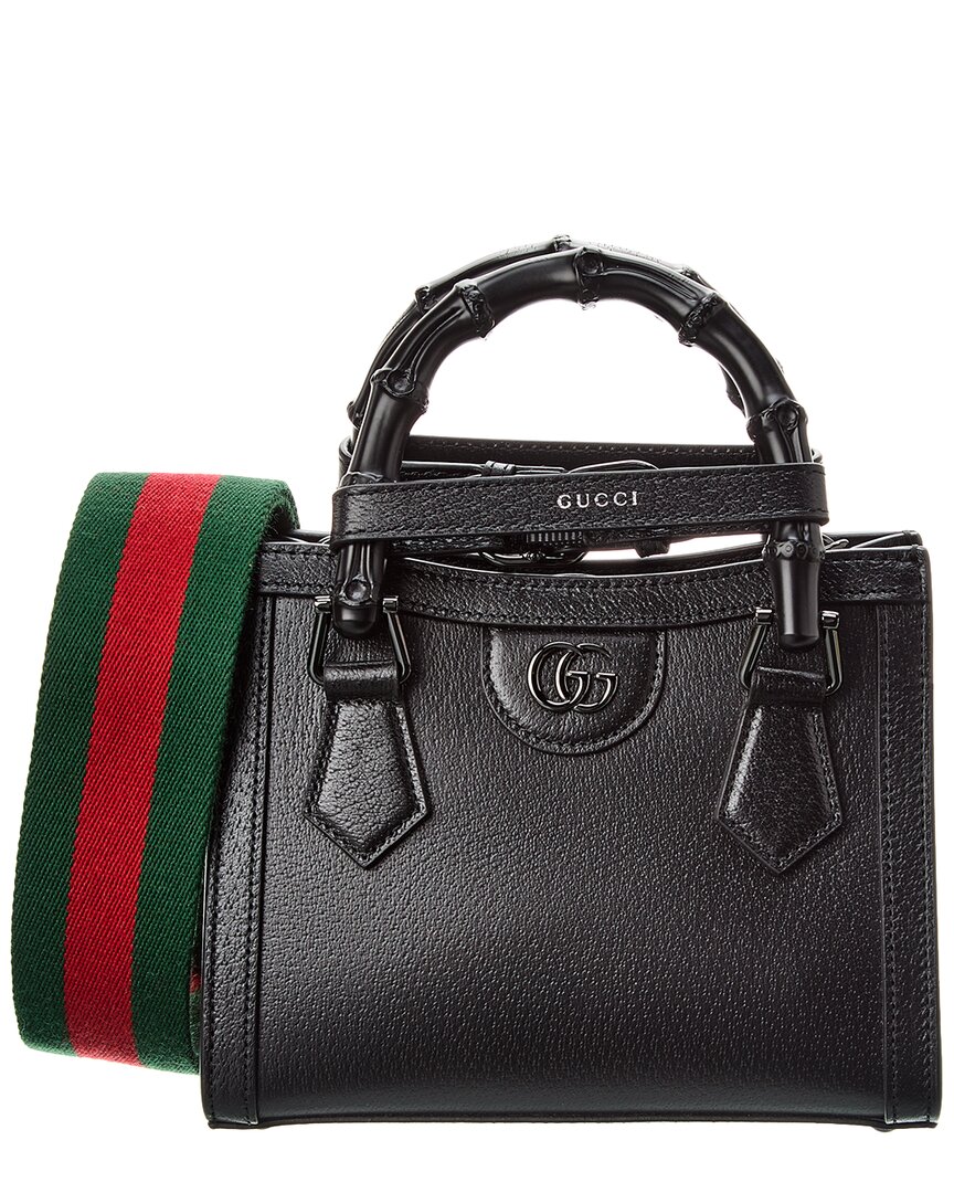 Gucci Diana Mini Leather Tote In Black