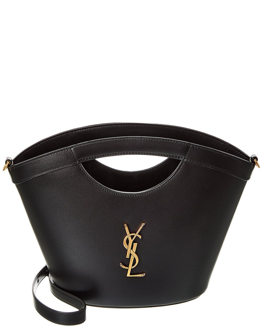 Saint Laurent Celia Mini Leather Top Handle Bag In Black