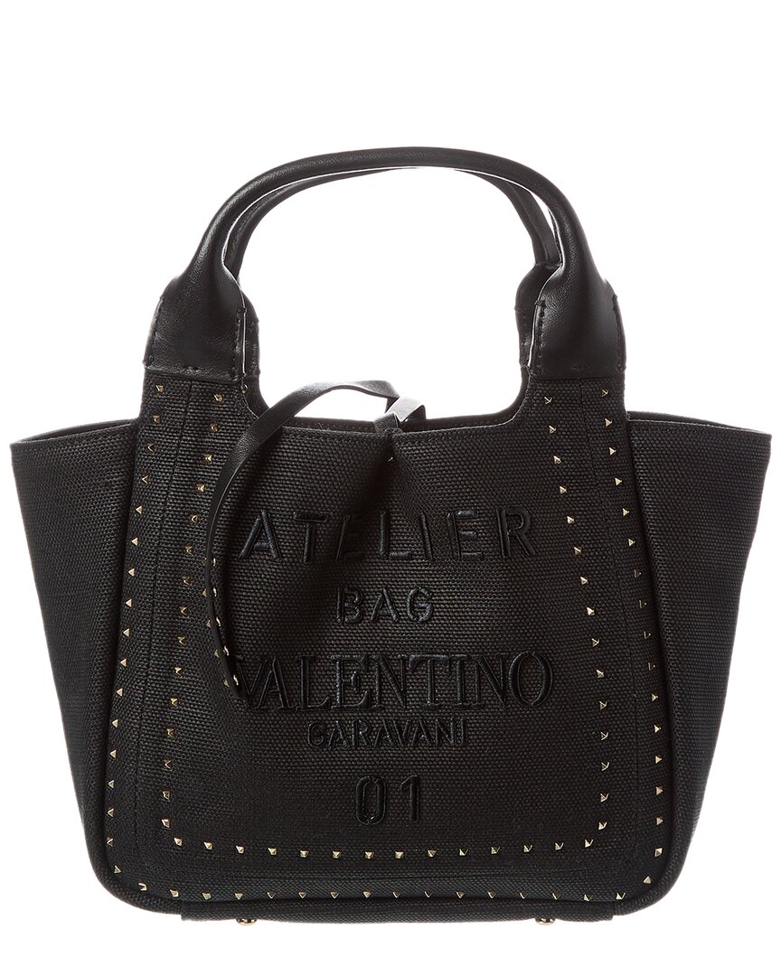VALENTINO GARAVANI VALENTINO ATELIER CANVAS & LEATHER TOTE (AUTHENTIC PRE-OWNED)
