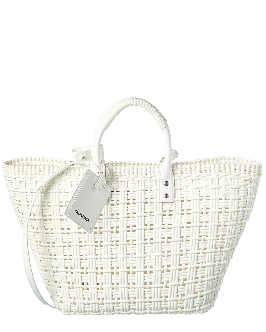 Balenciaga Bistro S Basket Tote In White
