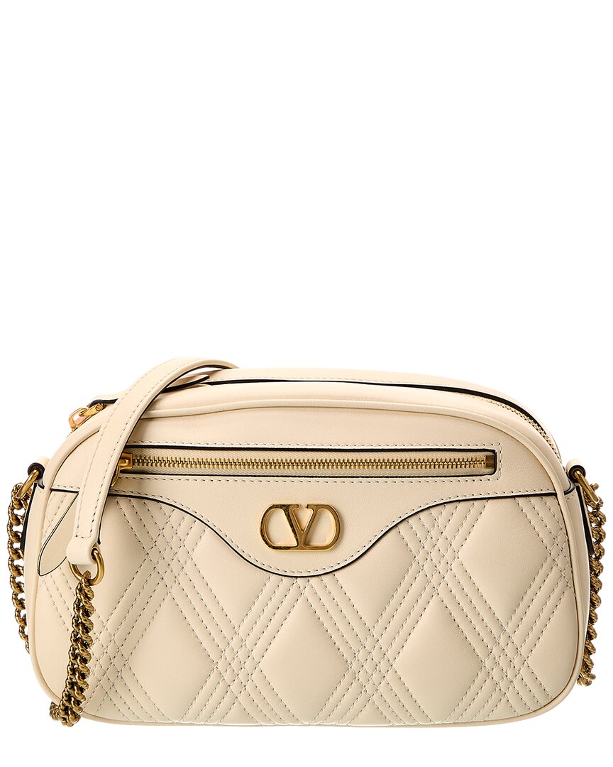 Valentino Qualite 67 Medium Leather Crossbody In White