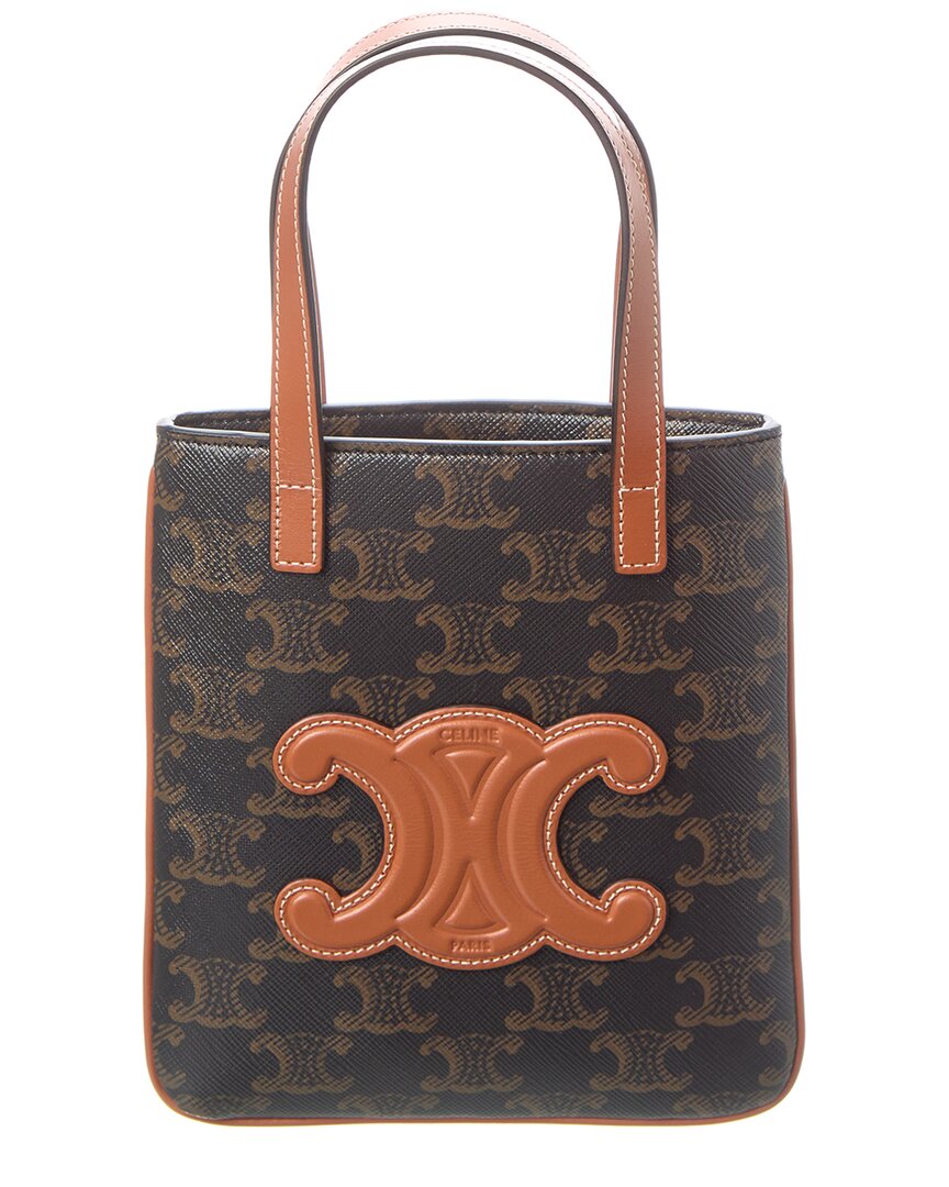 大人気【CELINE】 Micro cabas in Triomphe canvas and calfskin MICRO CABAS IN TRIOMPHE CANVAS AND CALFSKIN - | CELINE