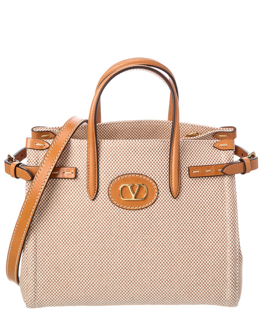 Valentino Small Antibes Shopping Bag In Brown