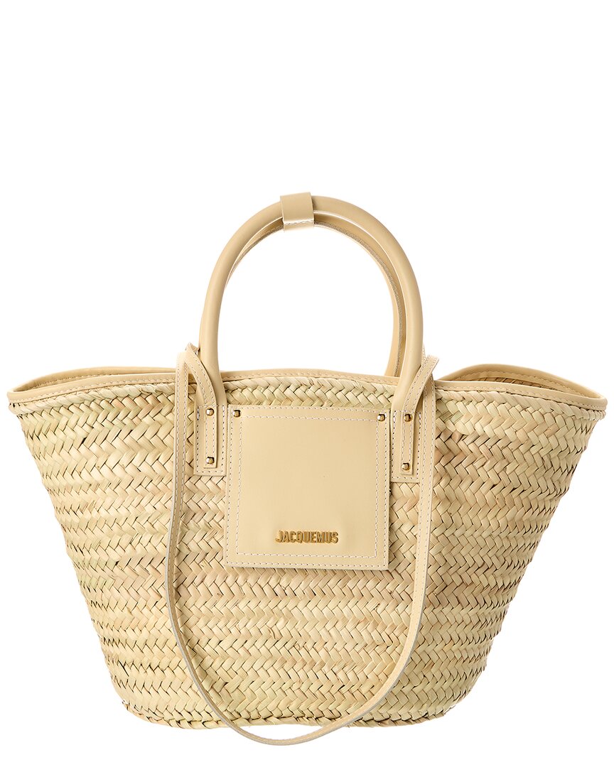 Jacquemus Le Panier Soli Palm & Leather Tote Women's | eBay