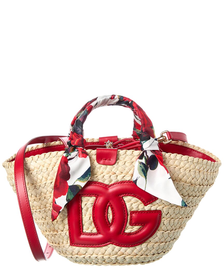 Dolce & Gabbana Natural Kendra Small Tote Bag In Brown