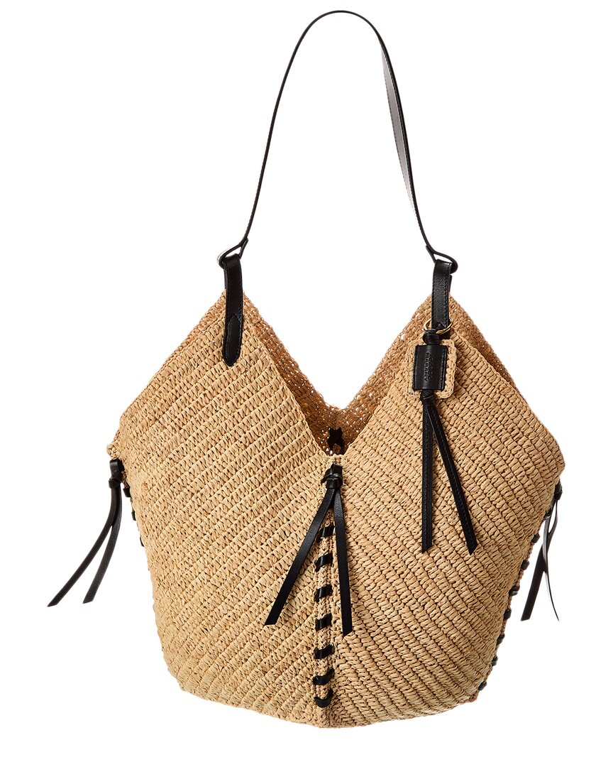 Isabel Marant Tampa Raffia & Leather Tote In Brown