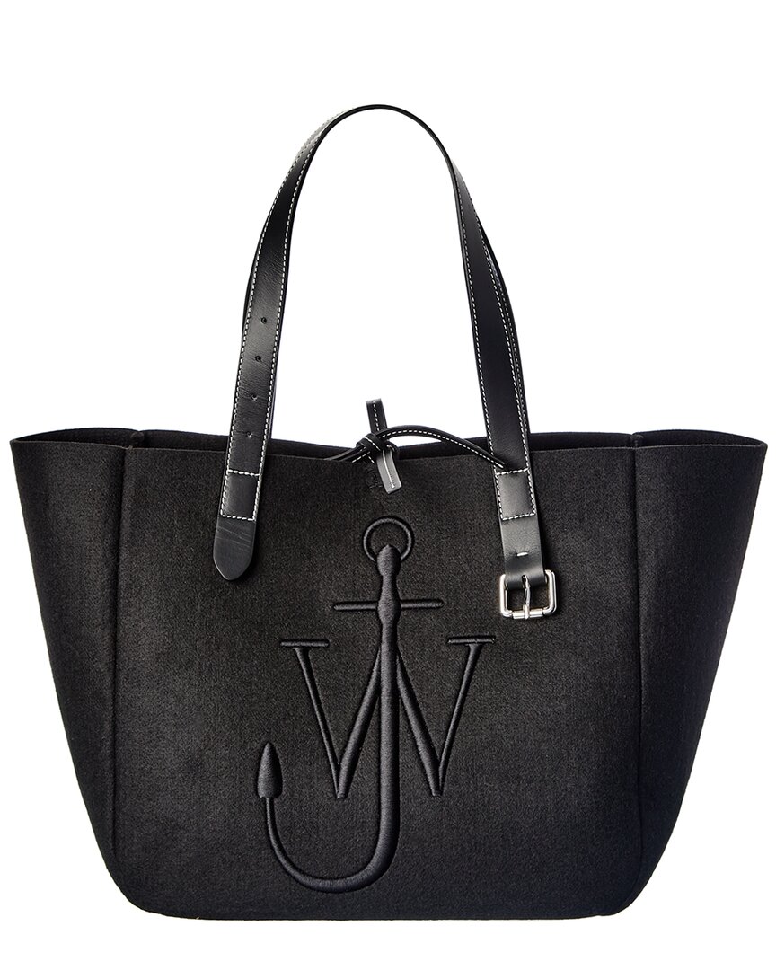 JW ANDERSON JW ANDERSON LOGO WOOL & LEATHER TOTE