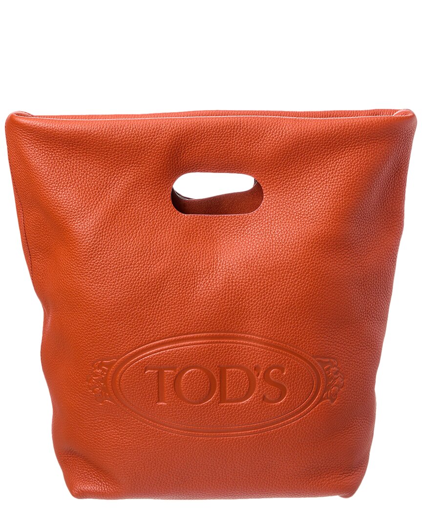 Tod's Logo Media Leather Tote