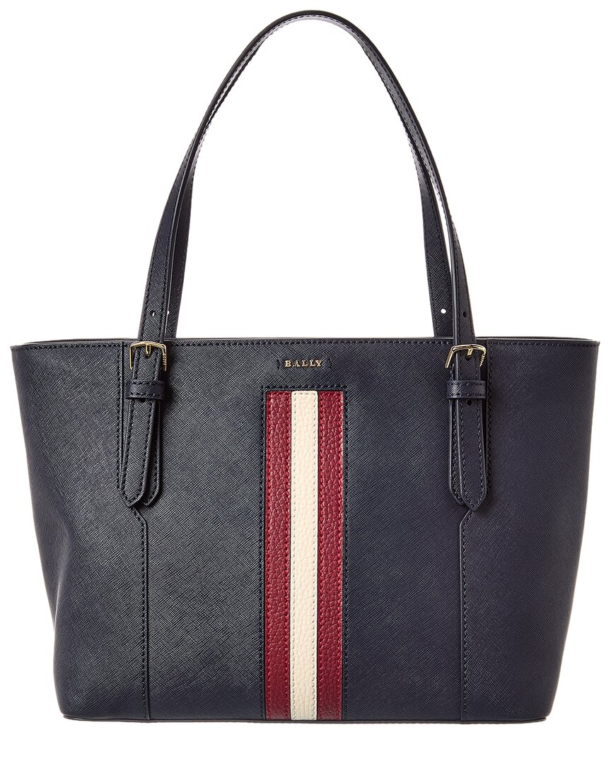 Bally Supra Small Leather Tote In Blue