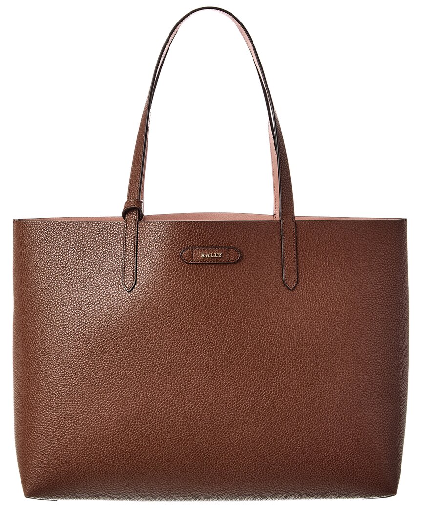 Bally Rory Leather Tote In Brown