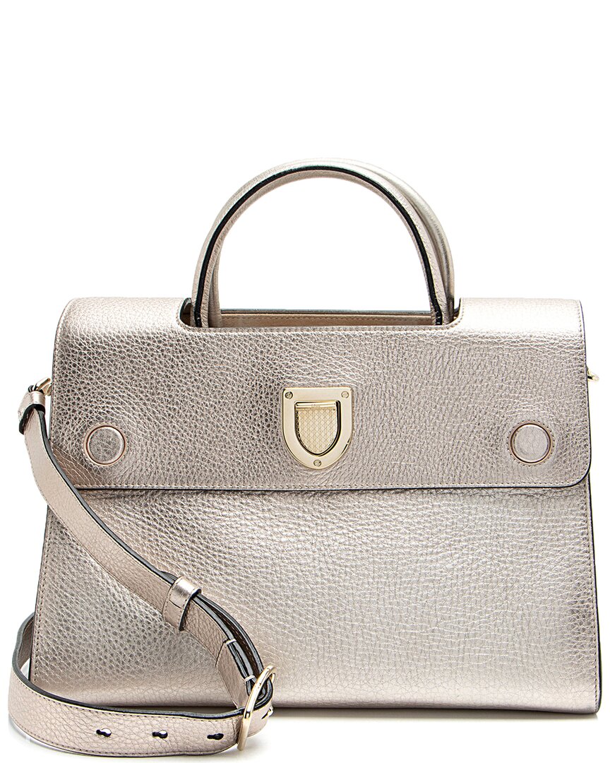 Dior Silver Metallic Calfskin Ever Medium Tote (authentic Pre-loved)
