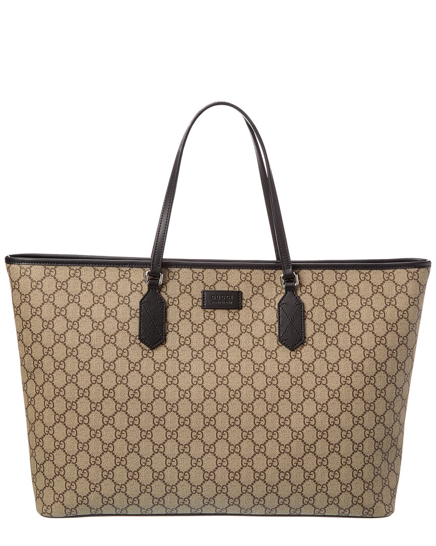 Gucci Gg Supreme Canvas & Leather Tote