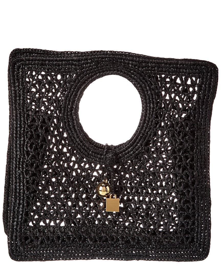 Jacquemus Carre Spiaggia Embellished Braided Raffia Tote