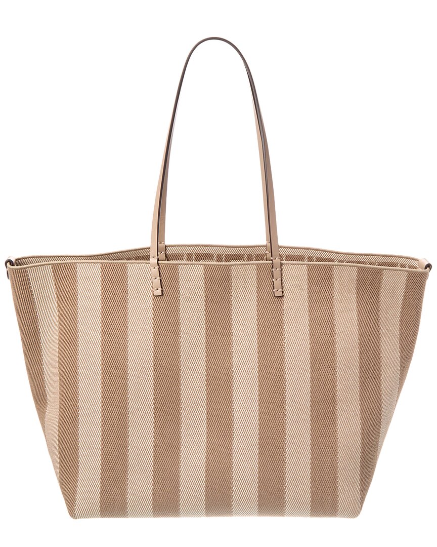 Fendi Roll Large Ff Canvas & Leather Tote