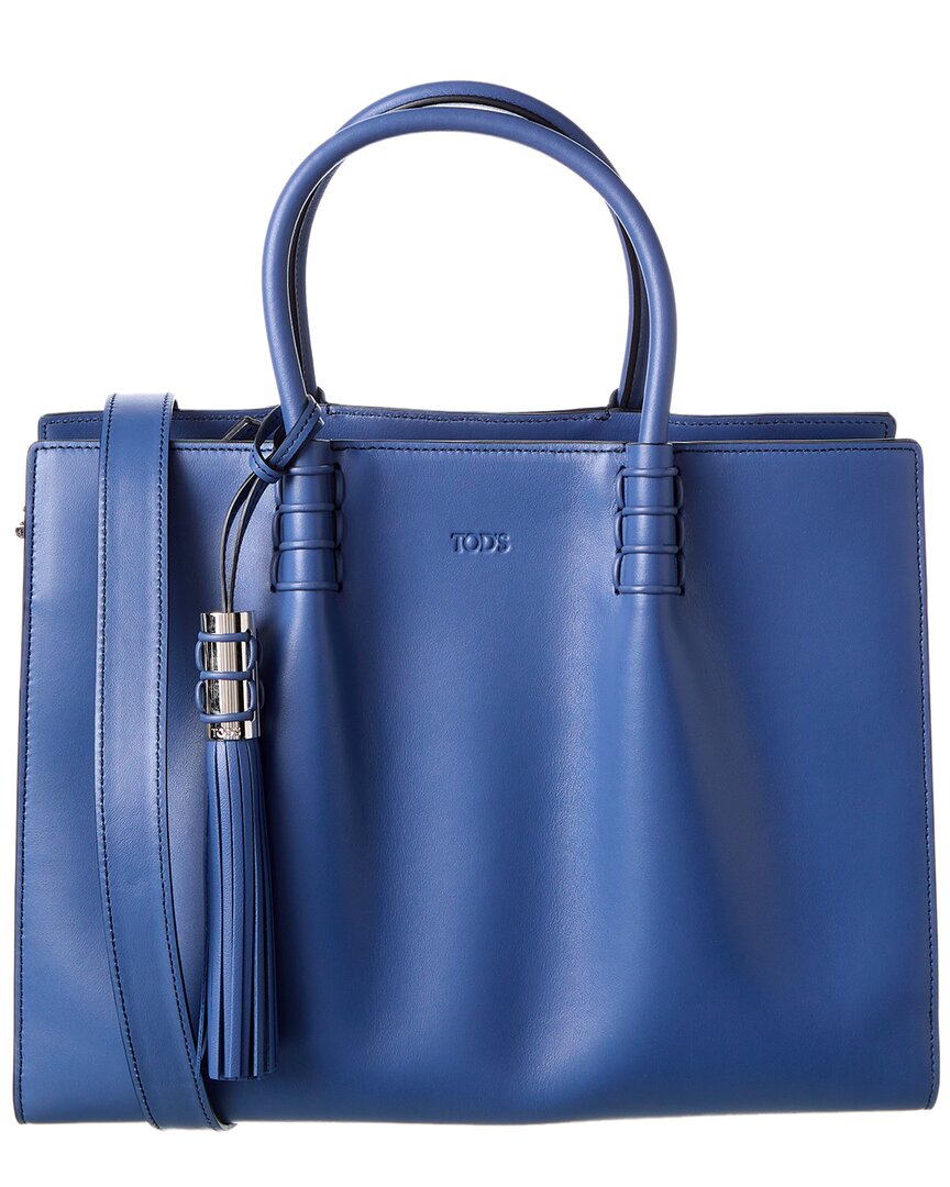 Tod's Leather Tote In Blue