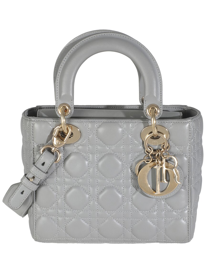 Dior Gray Leather Small My Abc Lady  (authentic Pre-loved)
