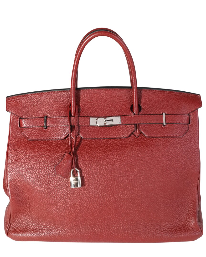 Pre-owned Hermes Hermès Burgundy Clémence Birkin 40 Phw (authentic Pre-loved)