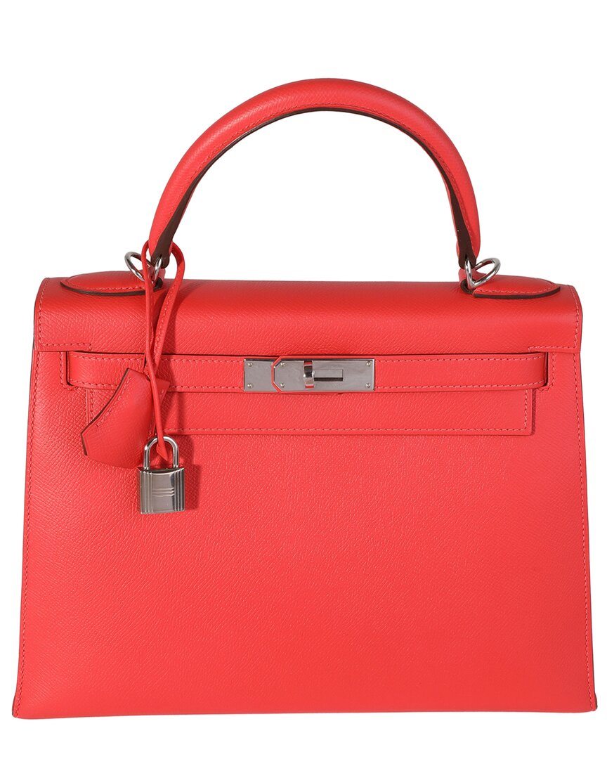 Pre-owned Hermes Hermès Pink Epsom Sellier Kelly 28 Phw (authentic Pre-loved)