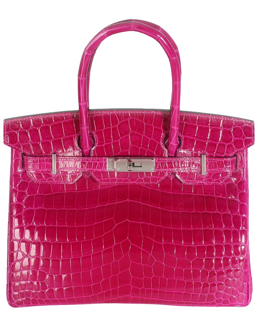 Pre-owned Hermes Hermès Pink Niloticus Crocodile Birkin 30 Phw (authentic Pre-loved)